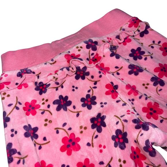 Osh Kosh B'Gosh pink floral ruffled y2k floral velour trackpants size 6x - Picture 3 of 7